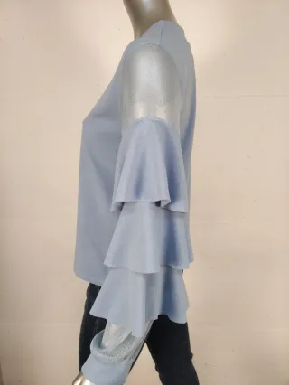 Camicetta donna azzurra manica lunga