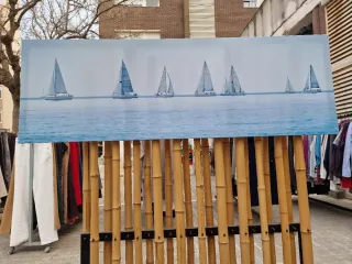 Cuadro de veleros en el mar