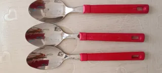 Set 3 Cucchiai Rossi e Argento