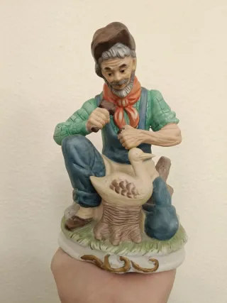 Figura Vintage Artesano Tallador Cerámica