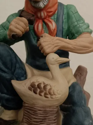 Figura Vintage Artesano Tallador Cerámica