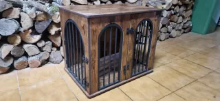 Jaula para perros de madera y metal, sin estrenar