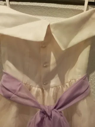 Vestido de comunión blanco y morado