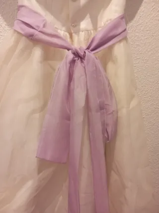 Vestido de comunión blanco y morado