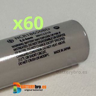 60 Celdas Batería Li-Ion NCR18650BD