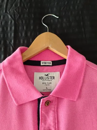 Polo Hollister Rosa Talla L