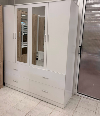 Armario 3 puertas madera y espejo