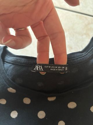 Maglietta Zara pois nero e beige