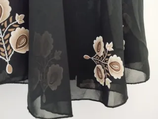 Gonna longuette nera floreale elasticizzata tg.M-L
