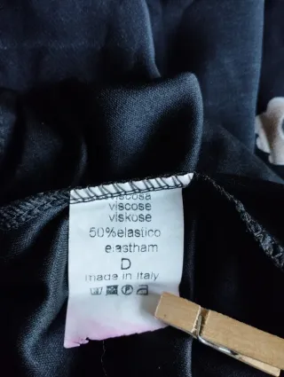 Gonna longuette nera floreale elasticizzata tg.M-L