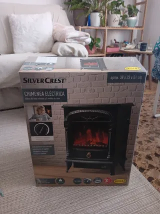 Chimenea eléctrica negra