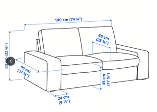Sofá 2 Plazas Kivik Ikea Gris