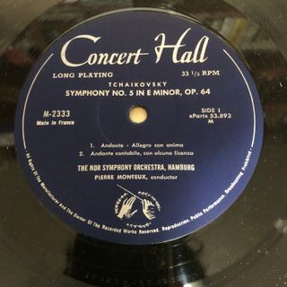Tchaikovsky Sinfonia n.5 Pierre Monteux LP 12"