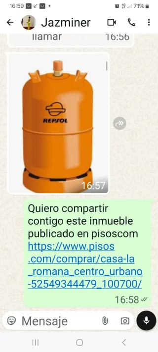 Botella de butano vacía