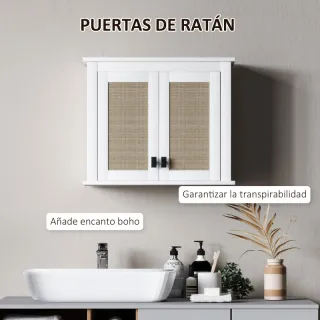 Armario Baño Pared Rattan 60x19,5x49,4 cm