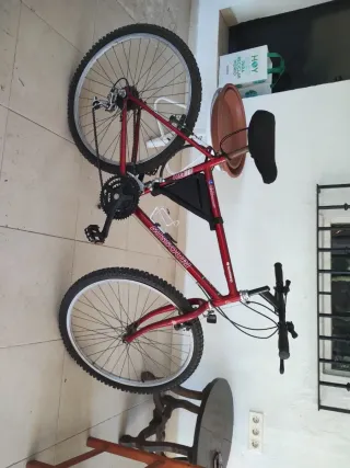 Bicicleta de montaña roja Shimano