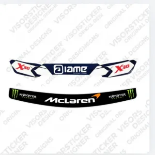 Pegatinas Visera Iame y Monster McLaren