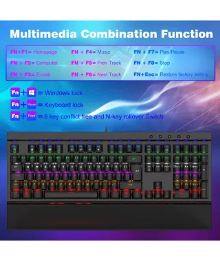 Teclado Mecánico Gaming RGB Negro
