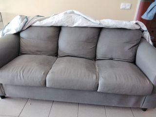 Sofá 3 plazas gris tela recoger Torelló 625598569