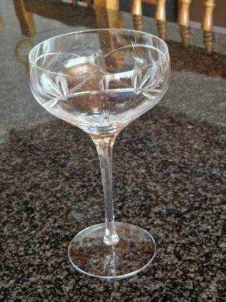 Juego 6 copas champán tallado a mano