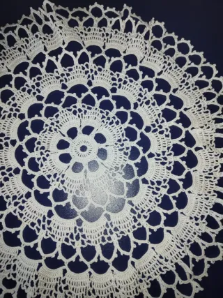 6 Naperons Redondos Crochet Branco