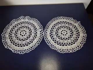 6 Naperons Redondos Crochet Branco