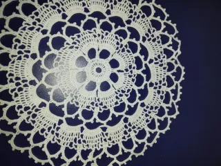 6 Naperons Redondos Crochet Branco