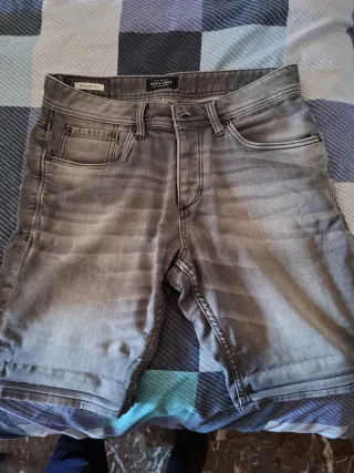 Pantalón corto vaquero Jack & Jones gris Talla M