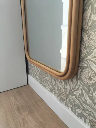 Espejo grande de pared Ratán Natural