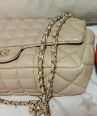 Bolso de piel Beige de Purificación García