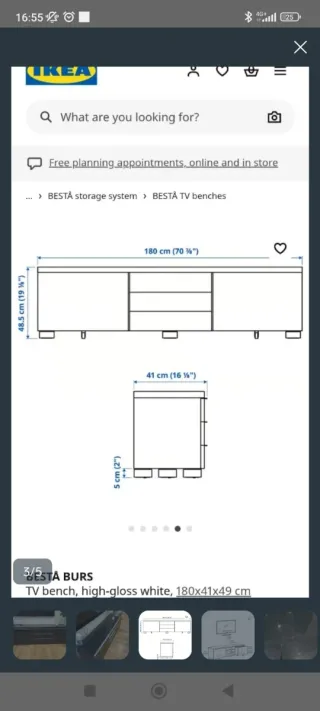 Mueble TV IKEA Negro