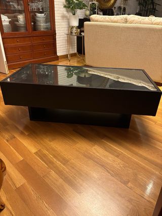 Mesa de centro moderna cristal y madera