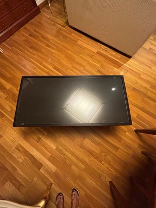 Mesa de centro moderna cristal y madera