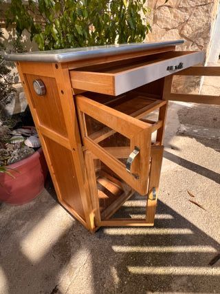 Carrito auxiliar cocina con botellero