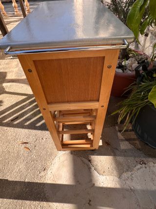 Carrito auxiliar cocina con botellero