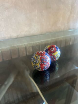 Pack 2 Bolas Cerámica Decorativas Oriental