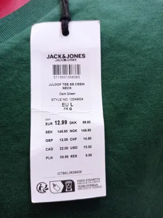 Camiseta Jack&Jones Verde Talla L