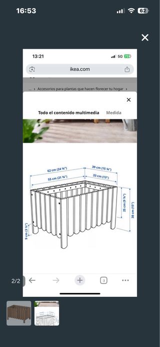 Jardinera de madera Ikea APPLARÖ