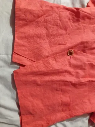 Giacca vintage ORO NERO arancione 52  100% lino