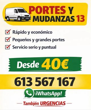 Se realizan portes y mudanzas.