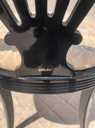 Juego de 6 sillas de comedor negras