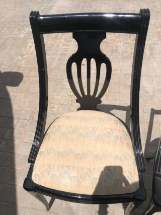 Juego de 6 sillas de comedor negras