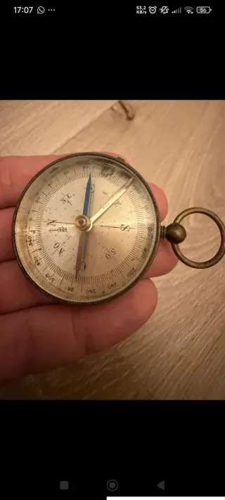 Brújula antigua de latón(leer)