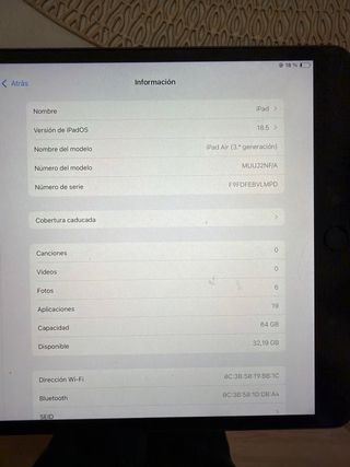 iPad Air 3ª Gen 64GB Plata