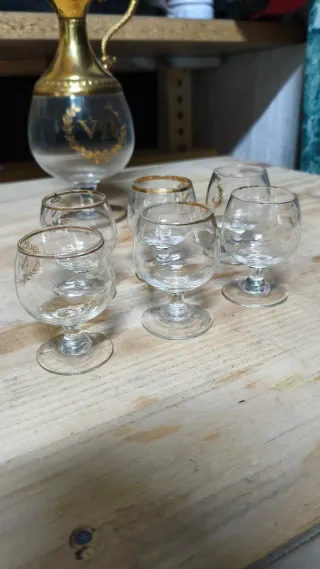 Set da Cognac con decori in oro zecchino