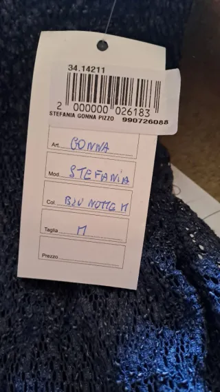 Gonna lunga pizzo blu taglia unica