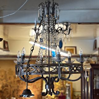 Lámpara de techo de hierro con lágrimas