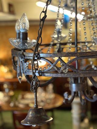 Lámpara de techo de hierro con lágrimas