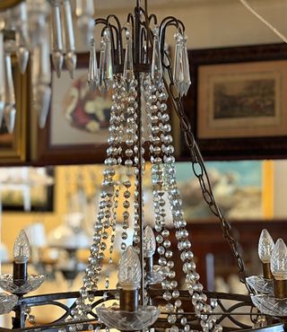 Lámpara de techo de hierro con lágrimas