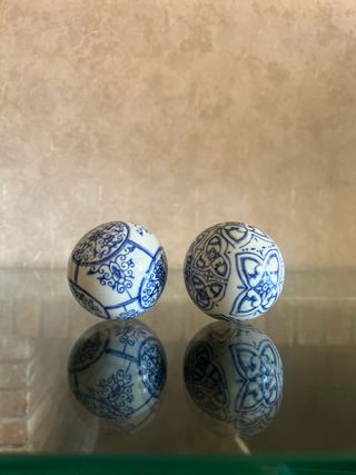 Pack 2 Bolas Cerámica Decorativas Oriental